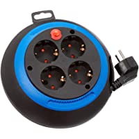 Brennenstuhl Comfort-Line enrollacables doméstico con 4 enchufes (cable de 3 m- alargador eléctrico enrollable- para uso…